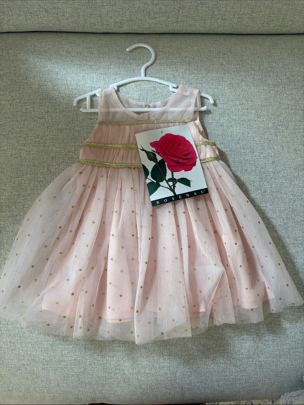 Girls' Pink and Gold Tulle Party Dress